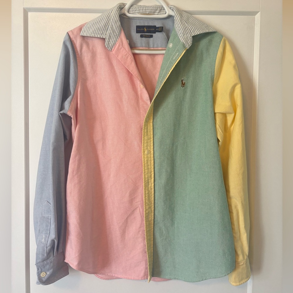 Polo by Ralph Lauren Women's Multicolor Oxford Shirt - Pastel Panel
